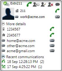Plug-in do Microsoft Outlook: Diretórios 13.9.2 Ícones do diretório O diretório exibe uma ampla faixa de ícones.