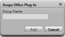 Plug-in do Microsoft Outlook: Diretórios 13.9.12 Adicionando um grupo de Contatos pessoais É possível adicionar até cinco grupos no seu diretório pessoal, além do grupo padrão Todos.
