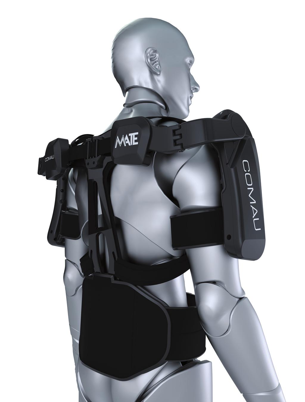 Exoesqueleto Comau - M.A.T.E. Sistema de regulagem para os ombros Limitação mecânica para abertura do ombro Circulação