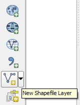 Criação de shapefile Formato de arquivo do QGIS: shapefile Criação de novo
