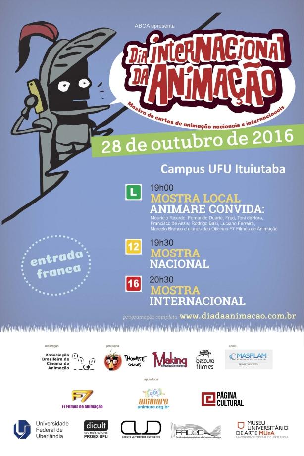 OUTUBRO 2016 Clube de cinema / Dia internacional da animação O Dia Internacional da Animação é um evento realizado pela ABCA Associação Brasileira de Cinema de Animação.