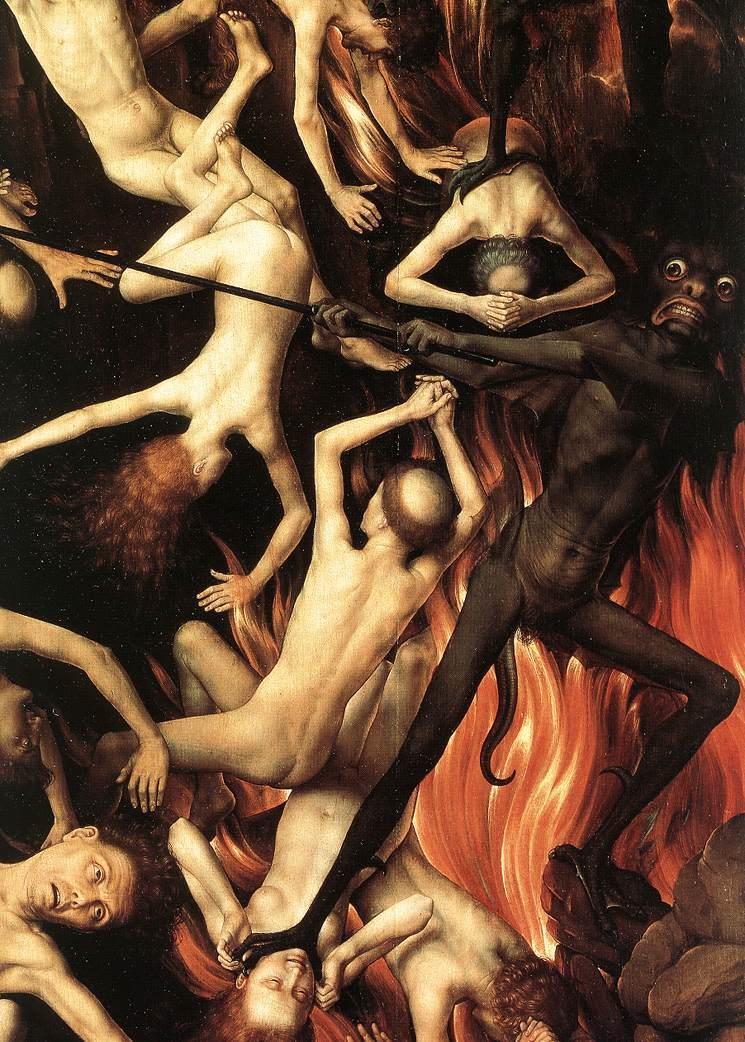 Detalhe do painel da lateral direita de O Juízo Final (Das Jüngste Gericht, c. 1467-1472), de Hans Memling (c. 1430-1494).