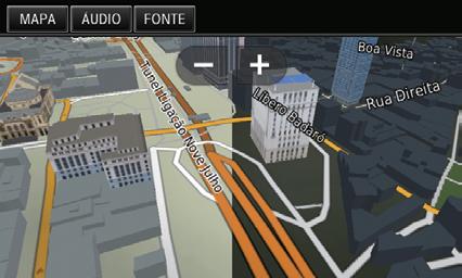 ORIENTAÇÃO DURANTE A ROTA Na orientação durante a rota, a informação da rota é exibida na tela do mapa.