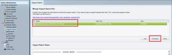 Usando o CLI Em muitos casos o GUI do server não pode ser acessível, nesses casos o relatório do apoio pode ser gerado