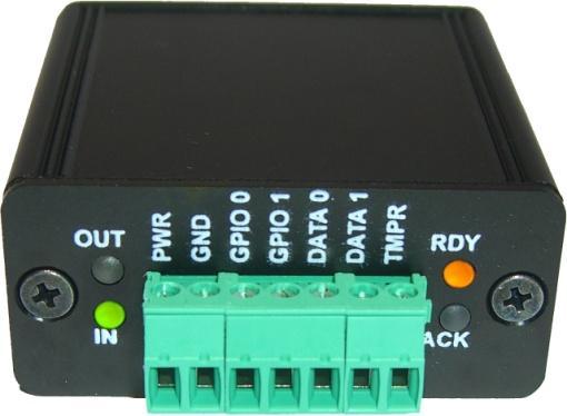Terminal Wiegand Direcção dos dados Wiegand 1 2 3 4 5 6 7 8 9 Interface Wiegand Conversor Wiegand (Modo INput) Interface Série Controlador C 0 Enter Controlo do LED e BEEPER através do GPIO 0 e GPIO