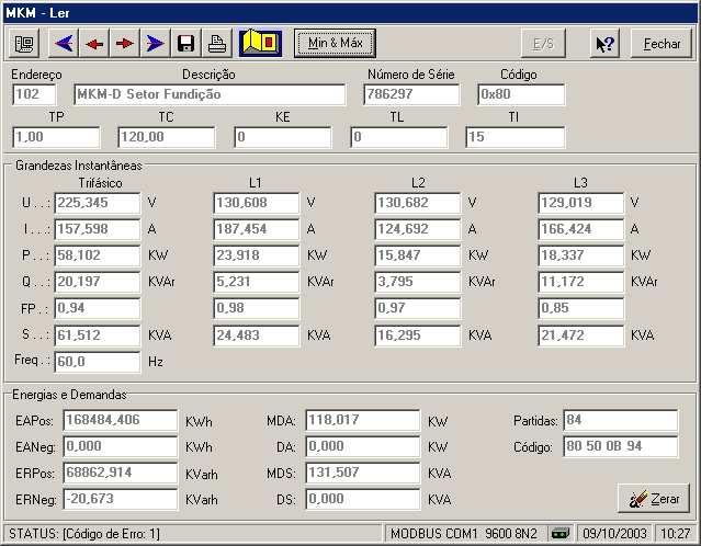 Software Para leitura e parametrização dos multimedidores são disponibilizados os softwares RedeMB e RedeMB TCP de licença livre e que podem ser utilizados a partir do Windows 98.