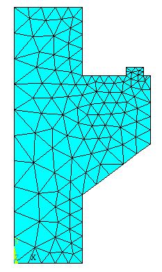 software 17, gerando uma malha livre com 223 elementos finitos triangulares (CST) e com 139 nós, conforme figura 4.
