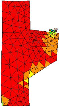 Figura 3 - Dimensões do consolo curto (cm) Figura 4 - Malha livre do consolo curto - As configurações deformadas do elemento em análise submetido