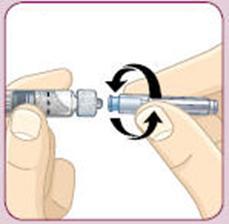 4a Enrosque a agulha na seringa até ficar bem apertada. Não retire ainda a capa da agulha.
