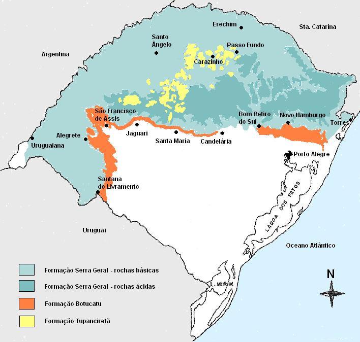 32 Figura 9: formações geológicas ao norte do estado do RS (LOPES JUNIOR, 2007) Além dos conhecimentos sobre suas propriedades, a escolha desse solo baseou-se em outras razões, como o fato de ser um