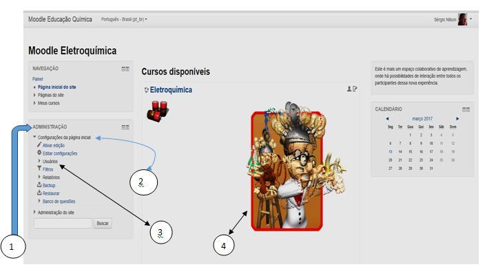 Para o professor/tutor que estiver configurando o curso, ele poderá optar também para modificar seu perfil conforme desejar.