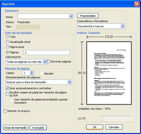 Uso Básico Imprimir - Imprimir a partir de aplicações Execute os passos seguintes para imprimir documentos a partir de aplicações.