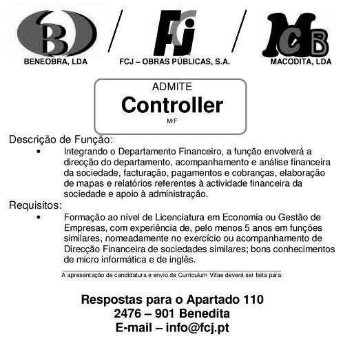 JORNAL DE LEIRIA EMPREGO/INSTITUCIONAL 6 de Abril de 2006 33 Abertura de Nova Empresa Apostando de forma determinante na qualidade da nossa Equipa, pretendemos seleccionar 3 comerciais: Comerciais