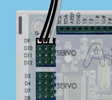 2Conectando um Motor DC Até dois Motores DC podem ser conectados utilizando os conectores M1 e M2.