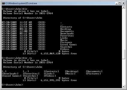 Qual comando que exibe uma lista de formato extenso?