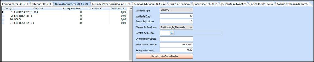 é necessário utilizar com frequência a tela de Atualiza Custo Médio.