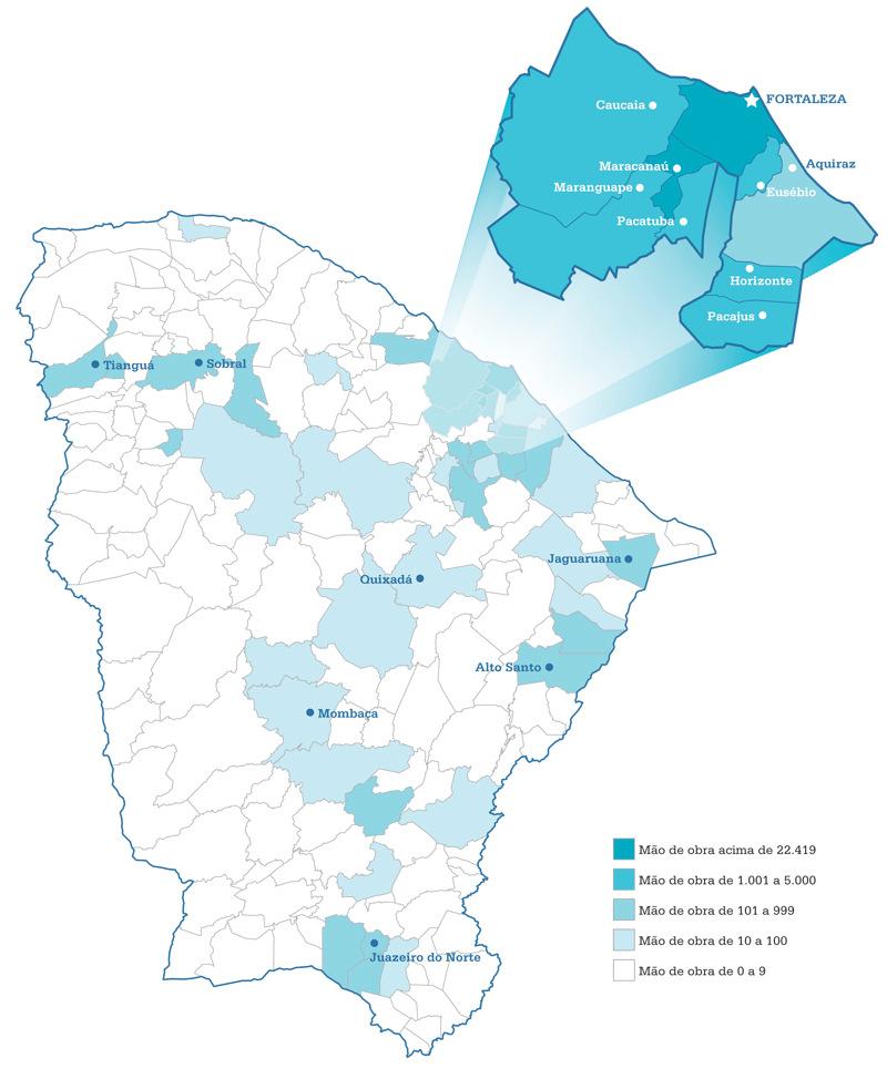Potencial do Ceará Entre os municípios apresentados na Tabela 8, cinco fi guram entre os principais em termos de consumo de vestuário.