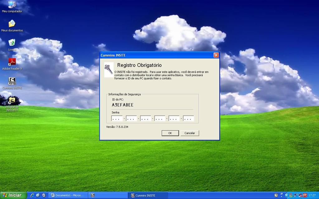 Dependendo da configuração do computador, várias caixas de diálogo de instalação poderão ser exibidas havendo possivelmente a necessidade de reiniciar o computador.