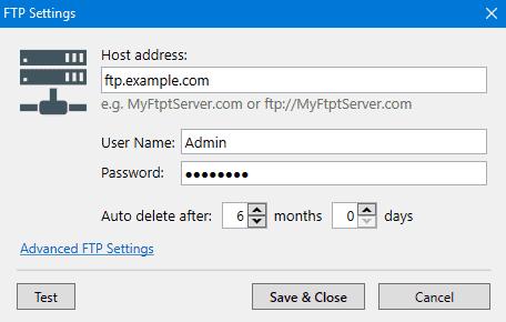 Para configurar seu backup em um servidor FTP, preencha os dados: 1. 2. 3. 4.