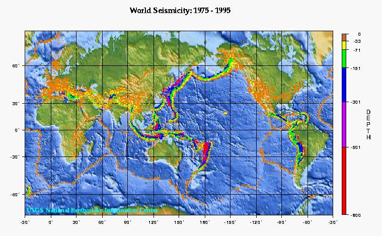 A distribuição dos terremotos Com o desenvolvimento dos sismógrafos no início do século XX, os cientistas
