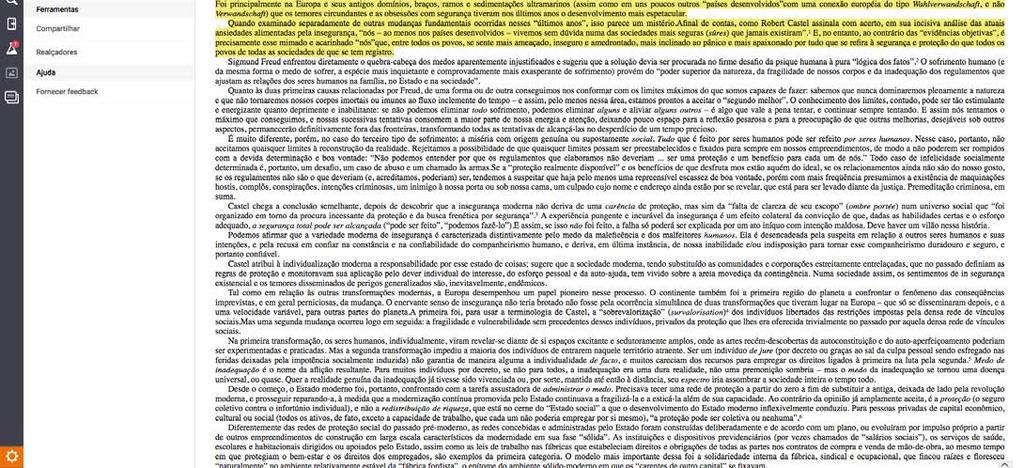 Casos nos quais realce e as anotações são utilizados: Designers de curso podem realçar conteúdo que será incluso numa avaliação ou que eles queiram acessar no Modo de Revisão; e para identificar o