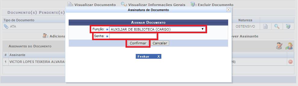 Após clica em Assinar aparecerá uma outra tela: Pedimos especial atenção à Função: coloque seu cargo caso seja uma solicitação pessoal e coloque