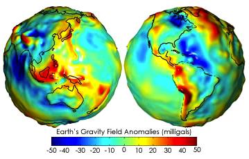 Cartografia: Geodésia Ondulações do geoide: - Máxima: +70 m (oceano Atlântico) - Mínima: -100 m (oceano Índico) Ondulações