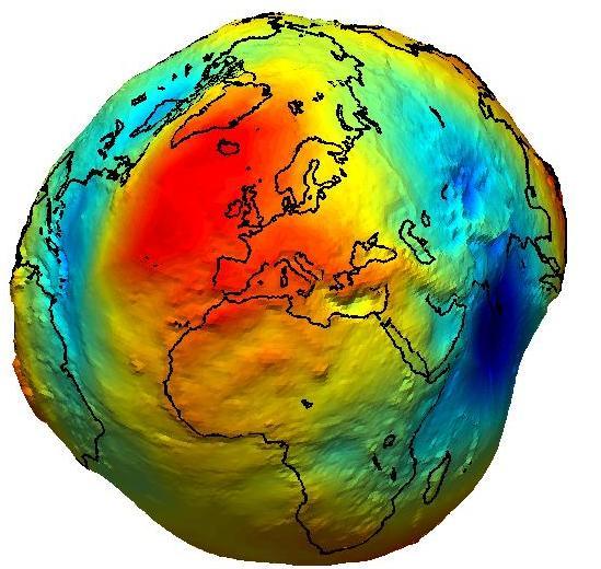 Cartografia: Geodésia Ondulações do geoide: - Máxima: +70 m (oceano Atlântico) - Mínima: -100 m (oceano Índico) Ondulações