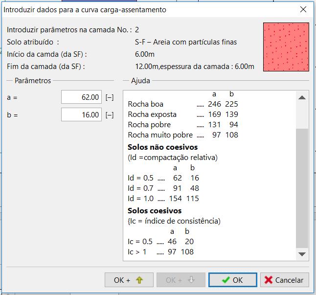 Caixa de diálogo Inserir para curva