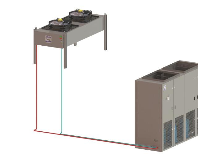 Dual Fluíd - DX Expansão Direta e CW (Água Gelada) Indireta Condensador Remoto a Ar Unidade de Expansão Direta com Condensador Remoto a Ar e Expansão Indireta CW (Água Gelada) montados em único