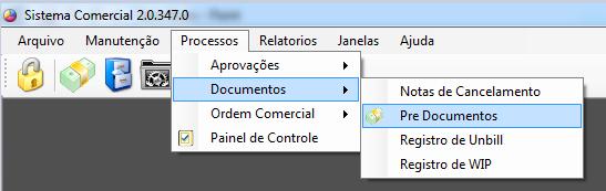 3 CONSULTA DE PRE-DOCUMENTOS DE UNBILL Para consultar o documento de