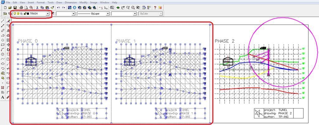 software CAD, e move-los para a nova camada TRASH.