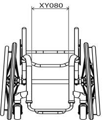 XY080 Largura do assento Taper (estreitamento do assento) CHASSIS DIANTEIRO E APOIO DE PÉS Opções de chassis dianteiro XY090 Largura da estrutura frontal (estreitamento do apoio de pés) (Opcional,