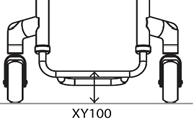 apoio de pés: XB010 XB070 143,20 Medidas optimizadas: (Std = 100 ) Apoio de pés tubular ajustável em altura de alumínio (standard se não se seleccionar nenhuma opção) Apoio de pés com plataforma de