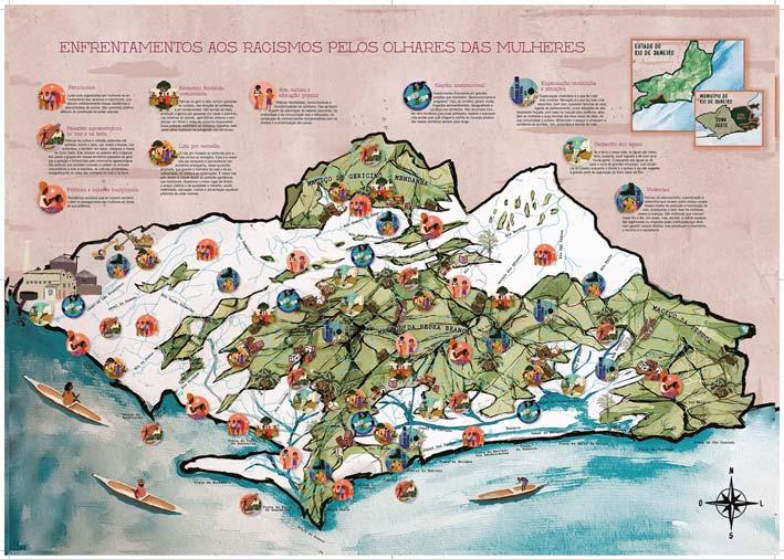 Os verbetes e o mapa: maciços, rios e fluxos de resistência.