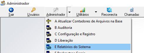 Figura 18 Administrador Menu E Relatórios do Sistema. Utilizar o Código 124 e o arquivo: adm_boleto_rpa_teorema.rtm.