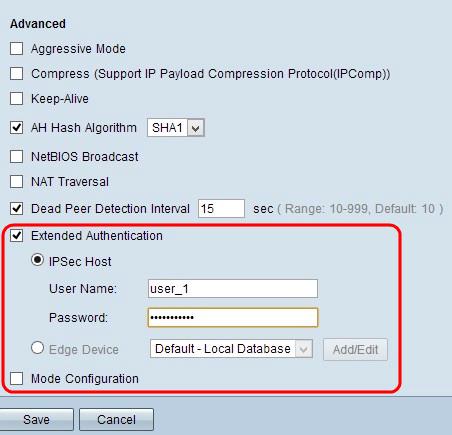 Etapa 8. Verifique a caixa de verificação NAT Traversal se você quer alcançar o Internet de sua LAN privada através do endereço IP público.