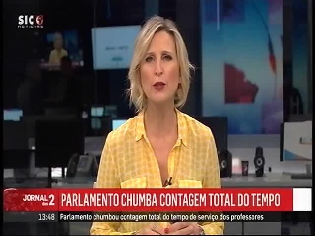 A47 SIC Notícias Duração: 00:00:20 OCS: SIC Notícias - Jornal das Duas ID: 80453994 10-05-2019 13:48 O Parlamento chumbou a recuperação total do tempo de serviço dos professores http://pt.cision.