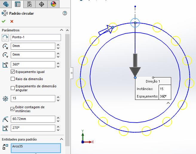 circular Preencha a caixa de diálogo