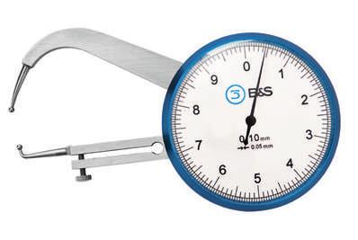 medição extra-compridos, pontas de medição esféricas Comprimento dos braços: 75 mm Espessura da lente: até