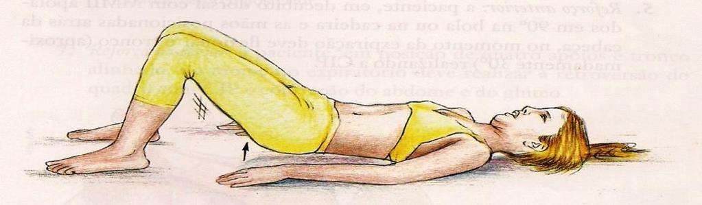 a) Despertar: a paciente, em decúbito dorsal e membros inferiores (MMII) em extensão, deve realizar a Contração Isolada Perineal (CIP) e a contração do abdome e dos glúteos, sem perder o contato com