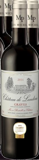 Château de Landiras 2014 AOC Graves 75% Merlot 25% Cabernet Sauvignon Carnes vermelhas, carnes brancas, tábua