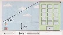 Determine a altura h da torre se = 30º.