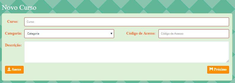 Após informar os dados acima, é necessário apertar o botão Próximo para cadastrar as etapas do curso. 6.2.