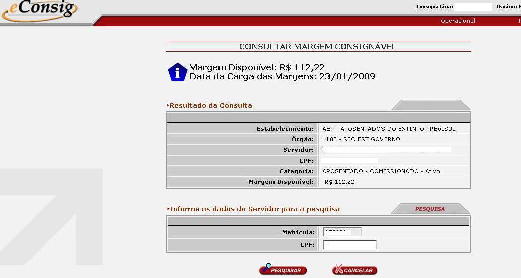 PROCESSO DE RESERVA DE MARGEM DEVERÁ APURAR QUAL É A MARGEM CONSIGNÁVEL DISPONÍVEL, ATRAVÉS DA VERIFICAÇÃO DA MARGEM DE CONSIGNAÇÃO FORNECIDA PELO PORTAL https://www.consignacoes.prefeitura.sp.gov.