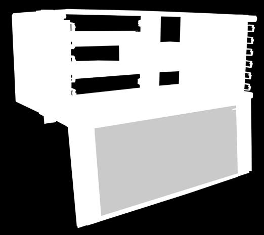 conexões. Acessórios: Kit porca-gaiola para fixação em gabinetes. Opcionais: Montagem do box com splitters (SM, MM62,5, MM50, OM3 e OM4) e adaptadores.