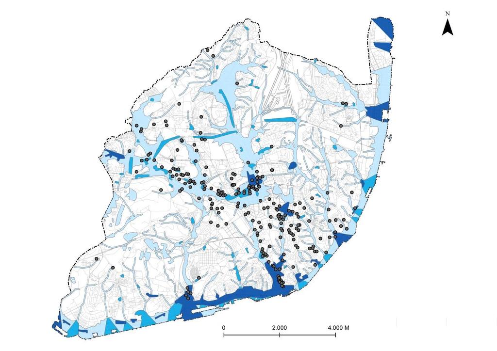 EMAAC Mapeamento das ocorrências Suscetibilidade às inundações Moderada Elevada Muito Elevada Ocorrências