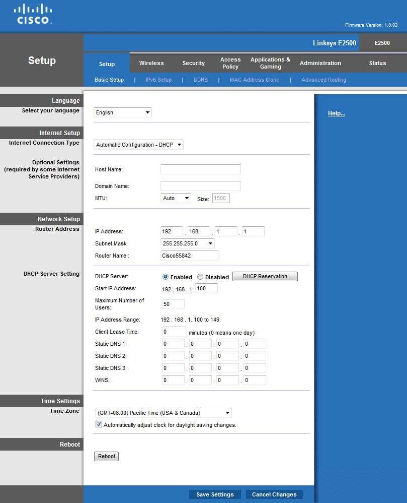 Configuração da Internet Qual é o "Tipo de conexão à Internet atribuída ao roteador? Certifique-se que o "Tipo de conexão à Internet" está definido como Configuração Automática - DHCP.