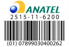 Este produto está homologado pela ANATEL, de acordo com os procedimentos regulamentados pela Resolução 242/2000, e atende aos requisitos técnicos aplicados.