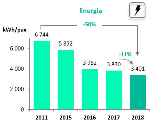 Pegada de Carbono VdA 2018 Consumo Em 2018, a eficiência da firma no consumo de recursos - expressa por colaborador -